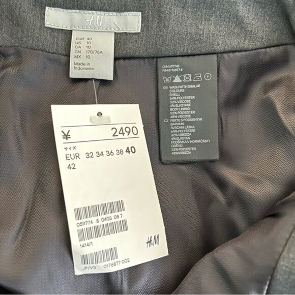 H&M womens 10 charcoal gray business pencil skirt office siren career wear size - Picture 10 of 10